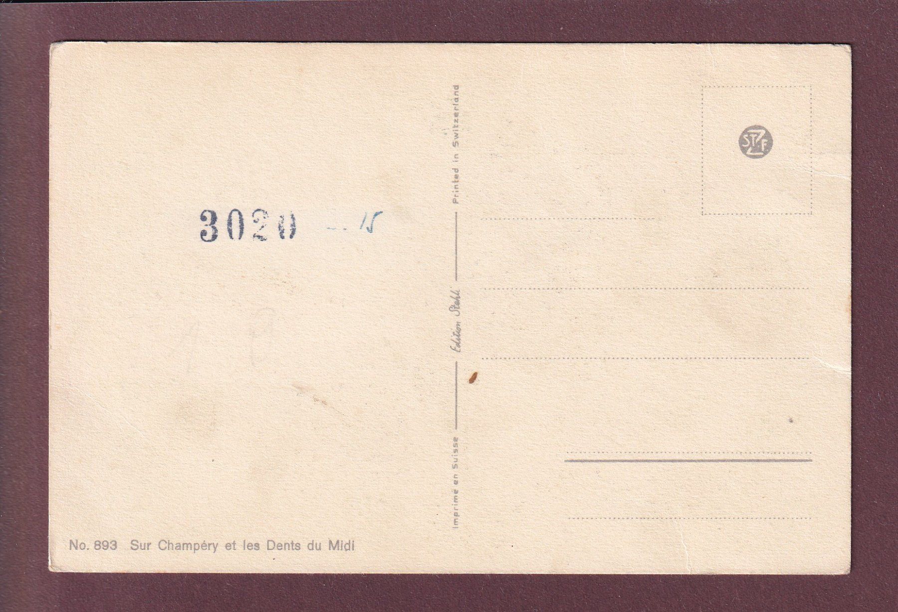 Cartoline postali: Sur CHAMPERY - Dents du Midi - Chapallaz – Usato da Pully venduto da nicecards 1