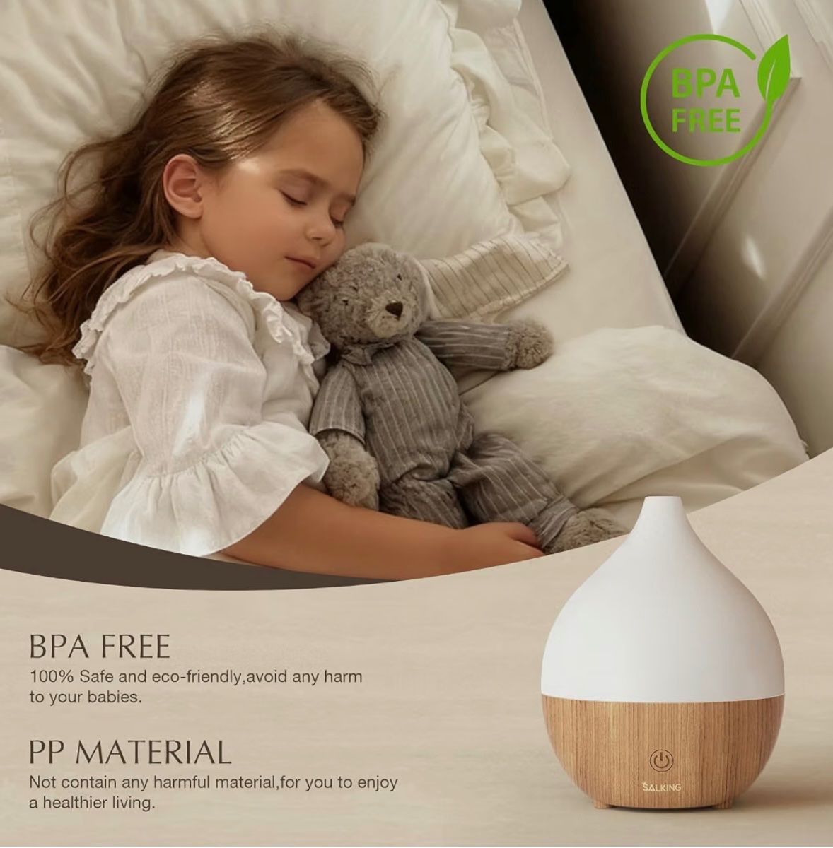 Duftöldiffusoren: Aroma Diffuser, 100ml weiss-braun Holzoptik – Neu und originalverpackt aus Basel von Seifehuesli 9