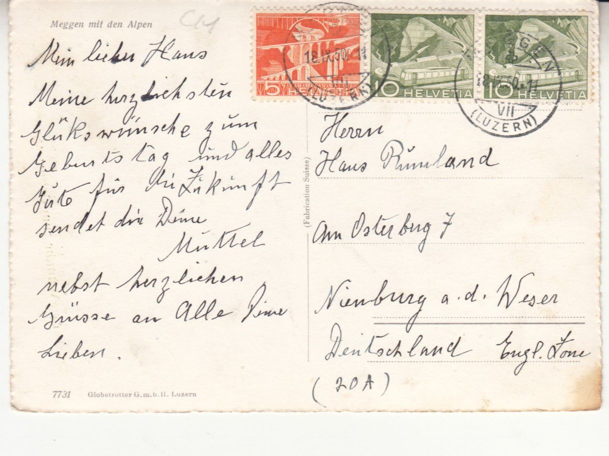 Cartes postales: Meggen 1950 – D'occasion à Bürglen TG par StampGraf 1