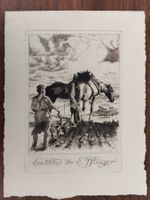 Exlibris Alexander Eckener Original Radierung Landwirtschaft