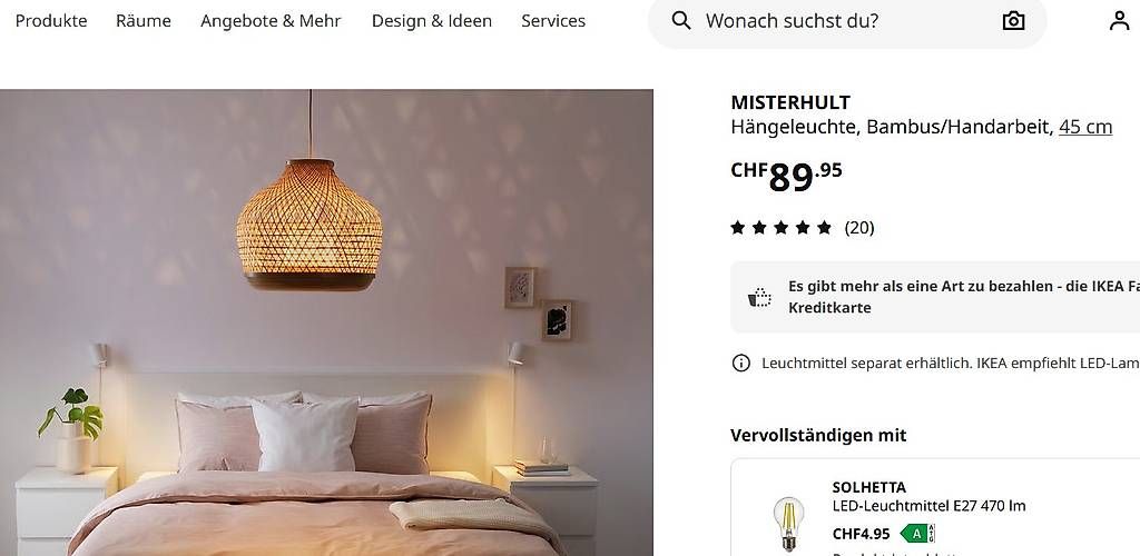 Ikea Lampade: Lampe Bambus Misterhult – Usato da Aesch BL venduto da 2fast4you 3
