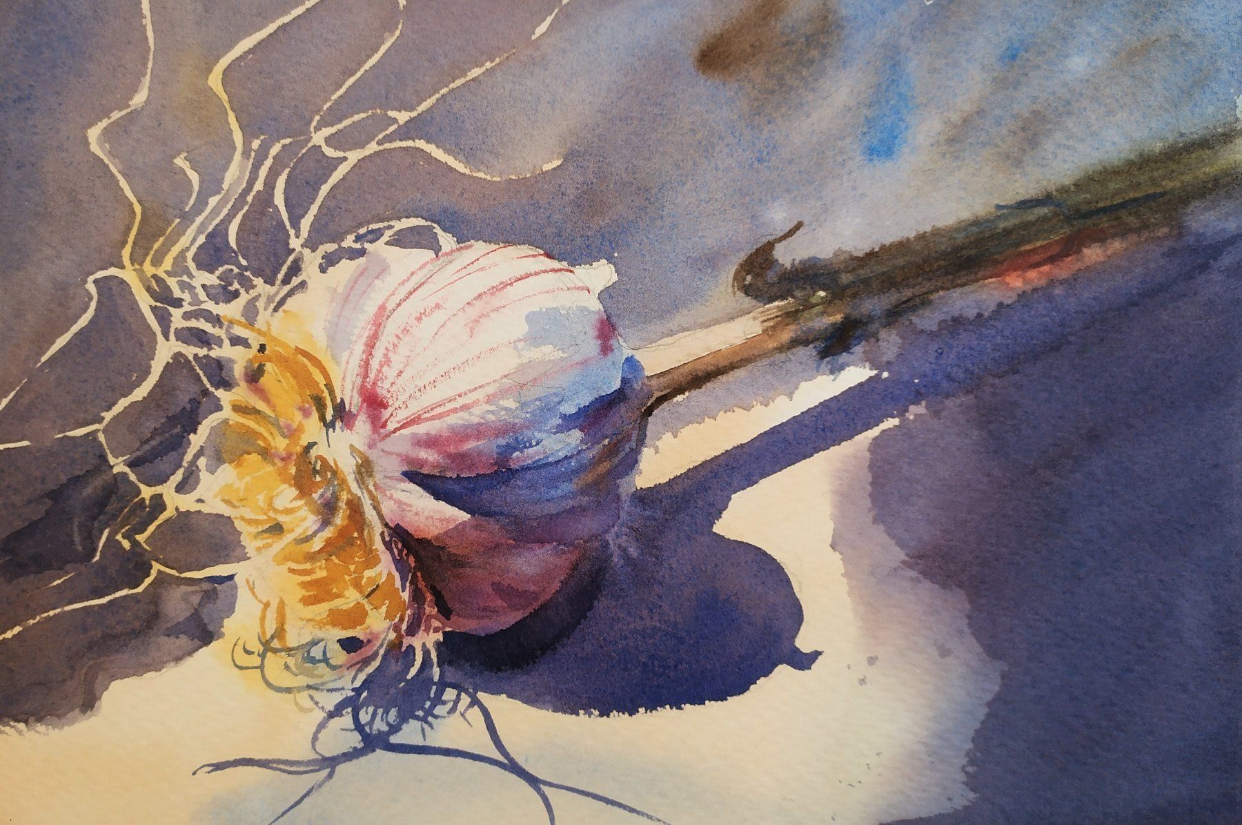 Dipinti: Aquarellmotiv mit Knoblauchknolle – Nuovo (secondo la descrizione) da Inwil venduto da mm70
