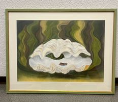 Original Aquarell Muschel mit Perle, handsigniert, 2003