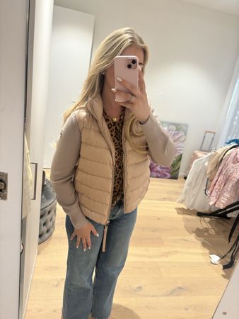 Moncler Daunenweste beige Grösse S guter Zustand