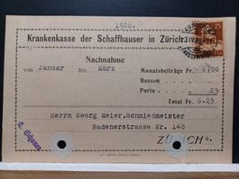 Nachnahme,  KK, Zürich, 1928