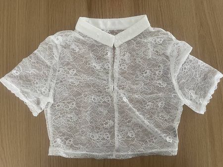 Dirndlbluse weiss Spitze Gr. S-M Oktoberfest