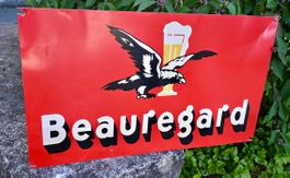altes BLECHSCHILD Brasserie BEAUREGARD Bier 70x40cm 3D-Motiv