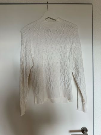 Winterlicher Strickpullover, Weiss, Grösse M - Top Zustand