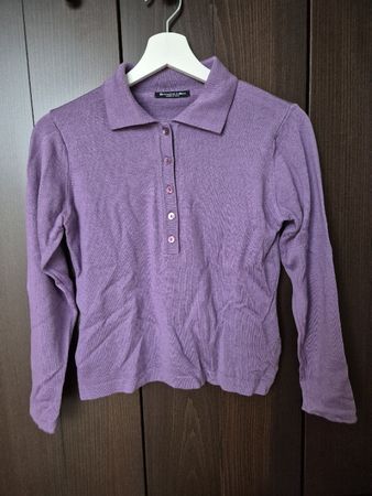 BIANCO & BLU Polopullover lila, Gr. XS (100% Merinowolle)