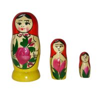 Matrjoschka Puppe 3tlg, 6cm (Matroschka)