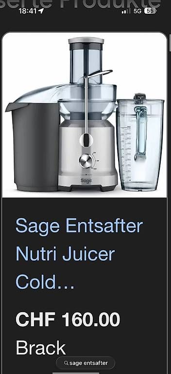 Sage Elettrodomestici da cucina: Entsafter Neu – Usato da Willisau venduto da SM. 1