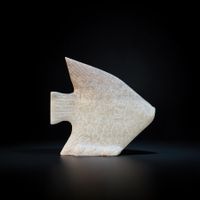 Koi Fisch Karpfen Marmor Skulptur Gartenfigur Feng Shui