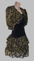 2 tlg. Kleid Schwarz goldoliv Gr. M/L dehnbar Sommerkleid