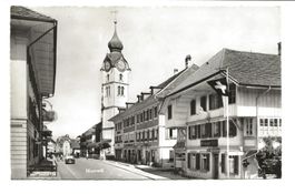 Huttwil (BE) Oberaargau - Dorfpartie Wirtschaft Rössli  1963