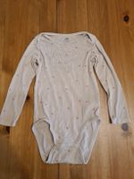 Body langarm H&M beige Grösse 104 mit Blumen 