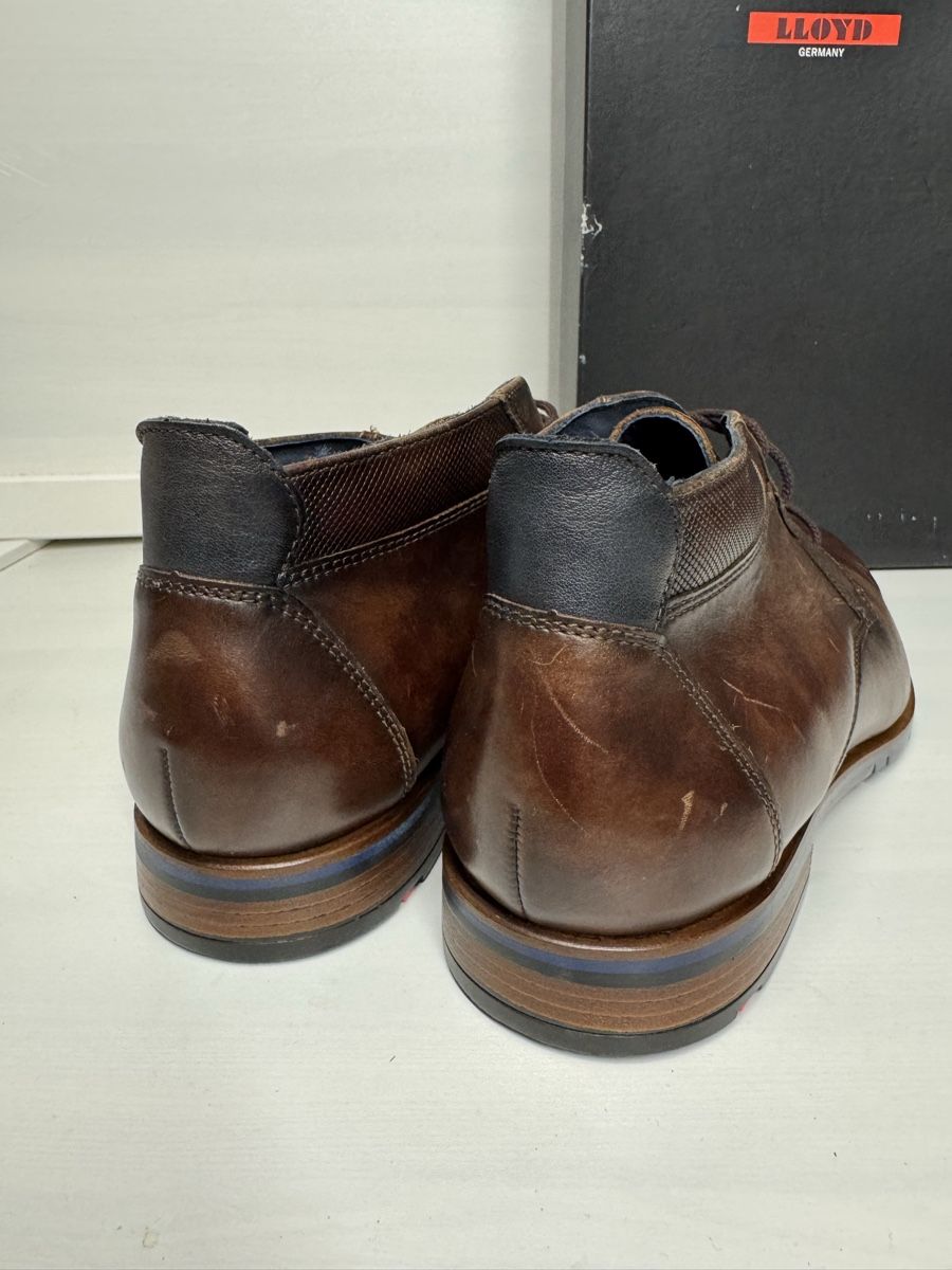Lloyd Scarpe da uomo: Lloyd Varell, taille 42.5, bottines en cuir marron – Nuovo e nell'imballaggio originale da Brügg BE venduto da Goob 4