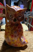 Statua gufo in ceramica decoro floreale condizioni ok