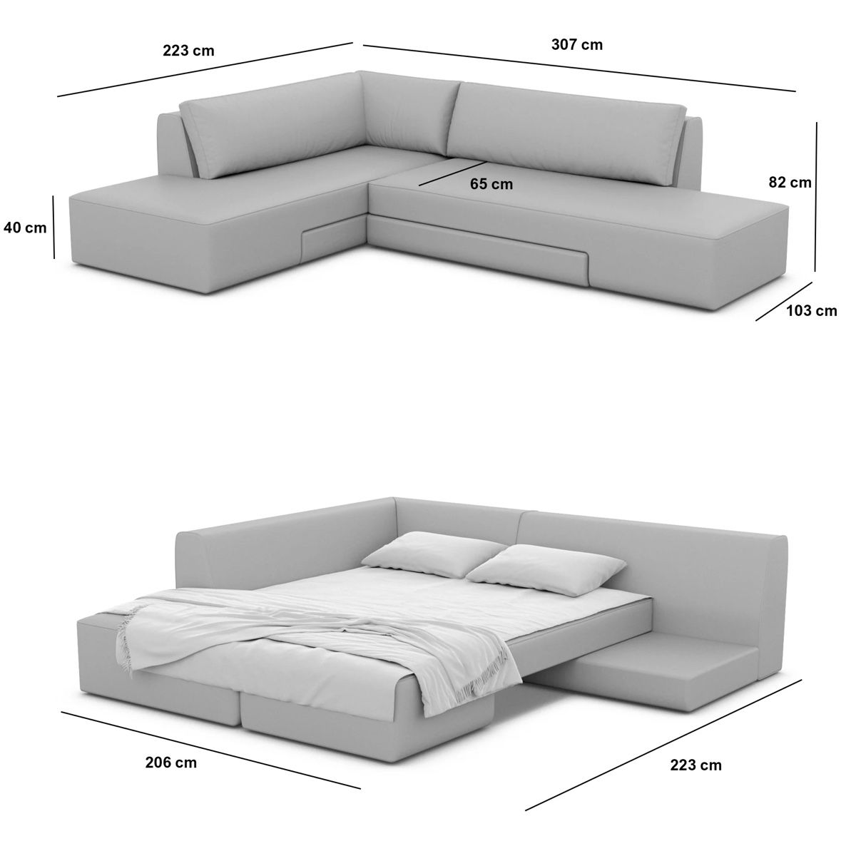 Sofas: Canapé d’angle convertible gris structuré - parfait état – Neu (gemäss Beschreibung) aus Le Lignon von WilliamAndry 2