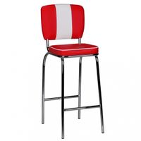 Barstuhl American 50er Retro Rot Weiß Barhocker WL1.718