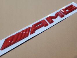 AMG Schriftzug Emblem Logo Aufkleber Rot A35 A45 CLA35 C43