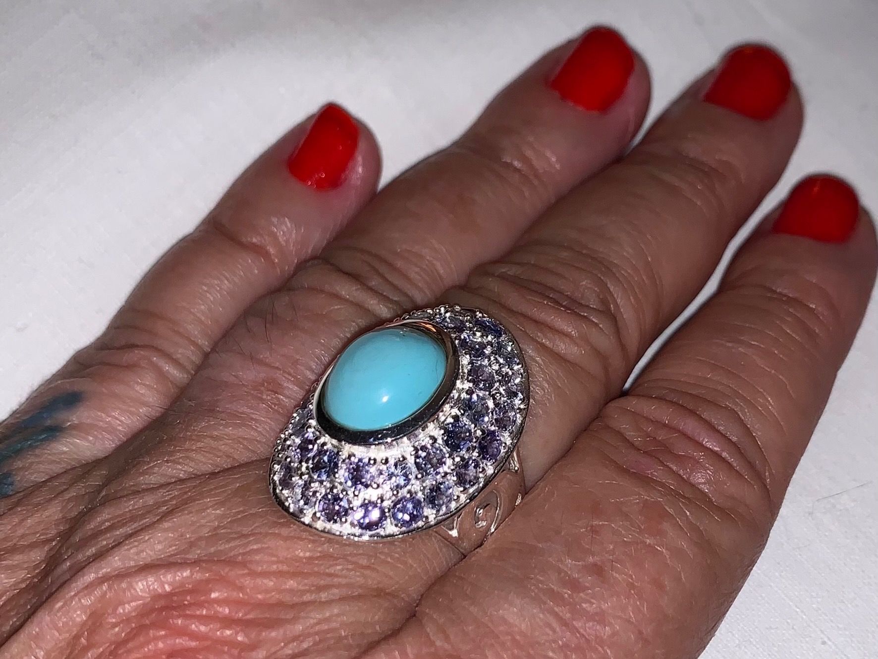 Llan Valls Joies Ringe: Sleeping Beauty Turquoise & Tanzanites Sterl.Silver 925 Ring – Neu (gemäss Beschreibung) aus Birsfelden von Brut 3