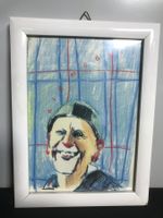 Postkarte gerahmt, Clown Grock,