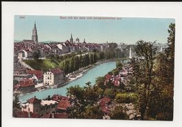 AK ca.1920 Bern mit der Aare vom Aargauerstalden aus
