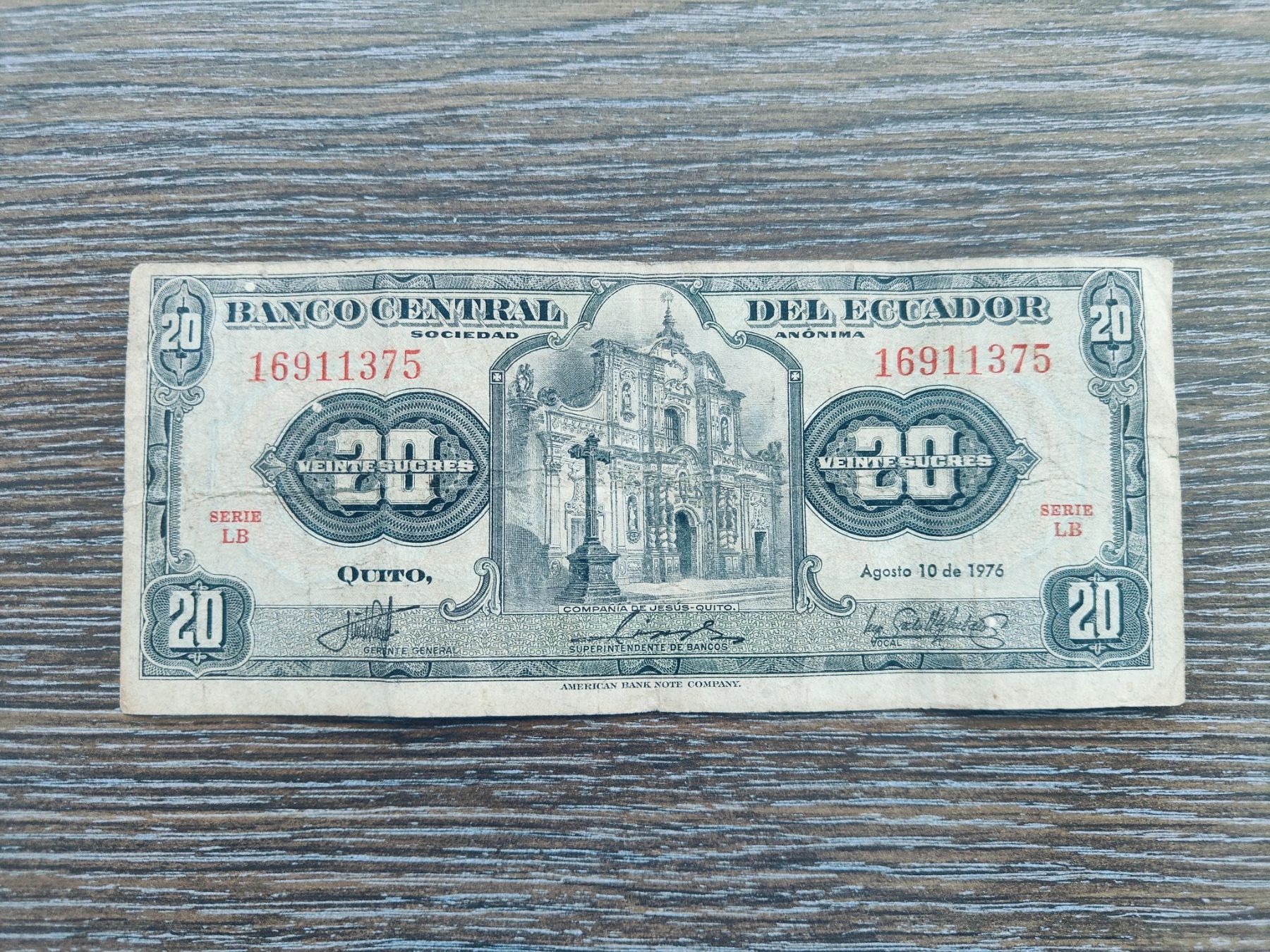 Billets de banque: Ecuador 20 Sucres 1976 !!!!!!!! – D'occasion à Flaach par Lonzo99