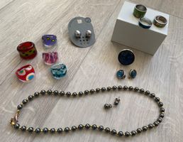 Kette Perlen Kette Ring Ohrringe Ohrstecke