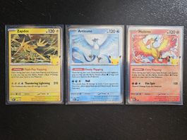 Pokemon 30th Ann - Zapdos, Arktos and Lavados PROMO EN