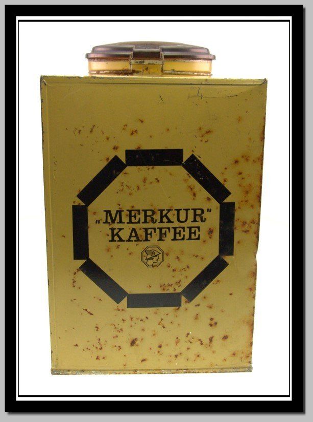 Dosen: antike Blechdose mit Bakalitdeckel Merkur Kaffee / Café – Gebraucht aus Langenthal von hamster-raeumung 3