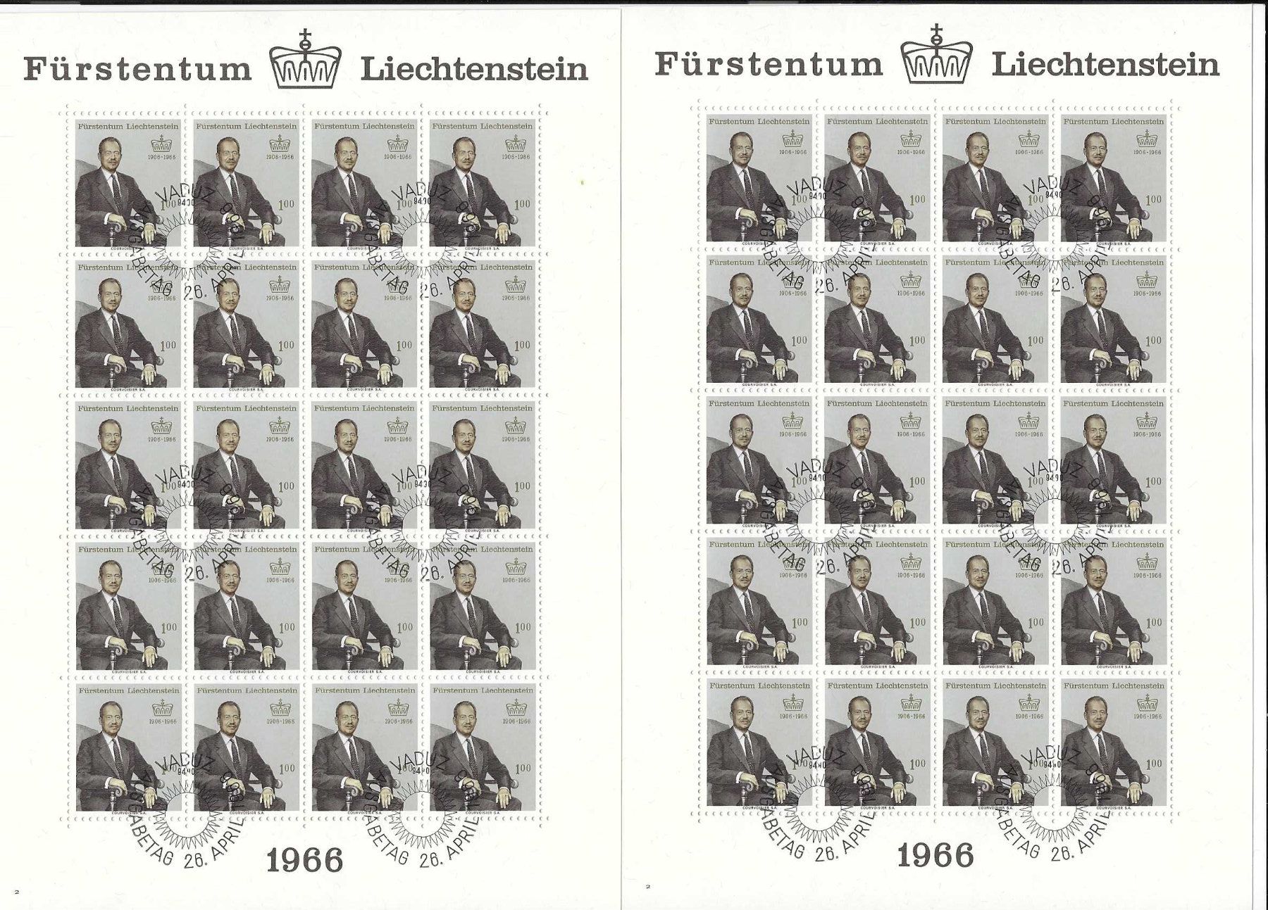 Alle Briefmarken: LIECHTENSTEIN 1966 ET GEST. GEB.FÜRST – Gebraucht aus Dintikon von bonita099 1