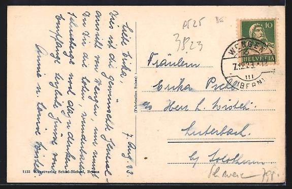 Cartoline postali: AK Wengen, Generalansicht vom Hang aus – Usato da Berlin venduto da bartko-reher 1