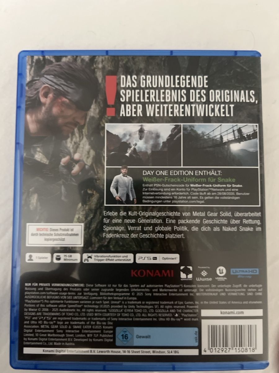 Sony Giochi: Metal Gear Solid: Snake Eater PS5 Day One Edition NEU – Usato da Glattbrugg venduto da Halil39 1