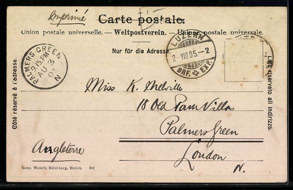 Cartoline postali: AK Luzern, Hotel Schweizerhof, 1905 – Usato da Berlin venduto da bartko-reher 1