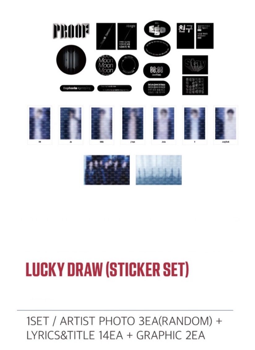 Aufkleber: BTS PROOF Exhibition Tokyo - Lucky Draw STICKER Set – Neu (gemäss Beschreibung) aus Rossrüti von Sh.Shala 1