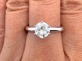 Solitär Brillant 1ct Ring 18k Weissgold Grösse 53.5 *S2232