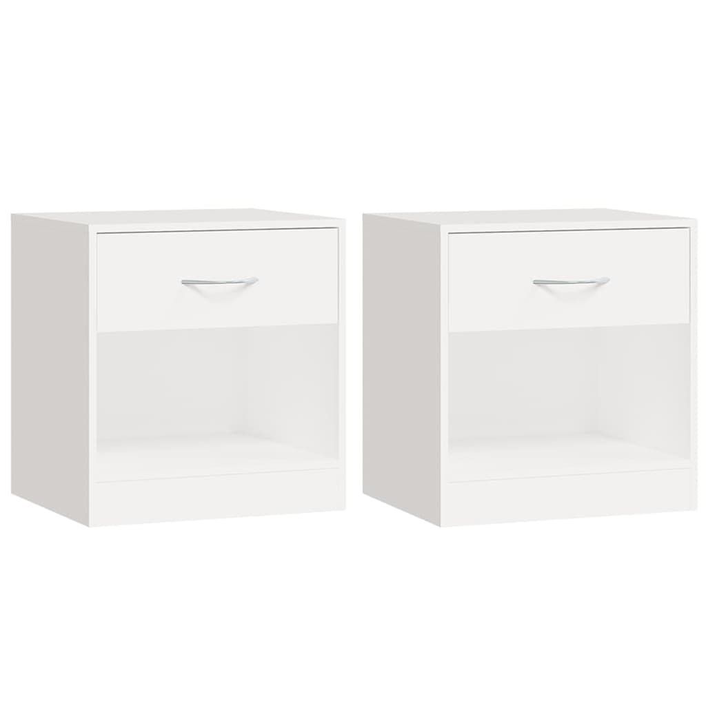Tables de nuit: vidaXL Nachttisch 2 Stk. mit Schublade Weiß – Neuf avec emballage d'origine à Baar par vidaxl 1