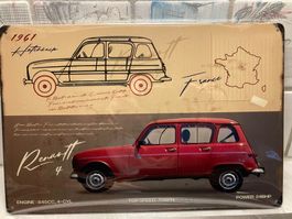 Blechschild Renault 4 1961 rot NEU/OVP 30x20 cm