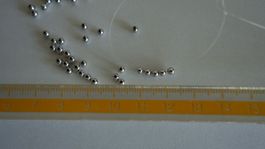 10 Silber Beads, 3mm, Silber 925