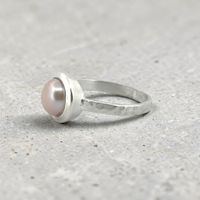 Feiner Ring 925 Sterling Silber mit Perle Grösse 58