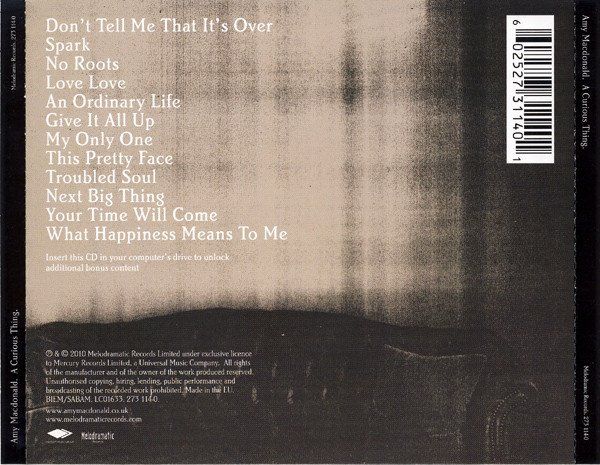 CD: Amy MacDonald – A Curious Thing – Usato da Bionnens venduto da Meg011 1