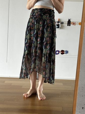 Ba&sh Blumenrock lang Gummizug Taille Gr.1 Sommerkleid Lufti