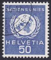 Dienstmarke ONU SBK-Nr. 30 (UNO-Signet, 1959) gestempelt