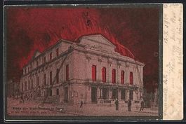 Basel, Brand des Stadt-Theaters in Basel