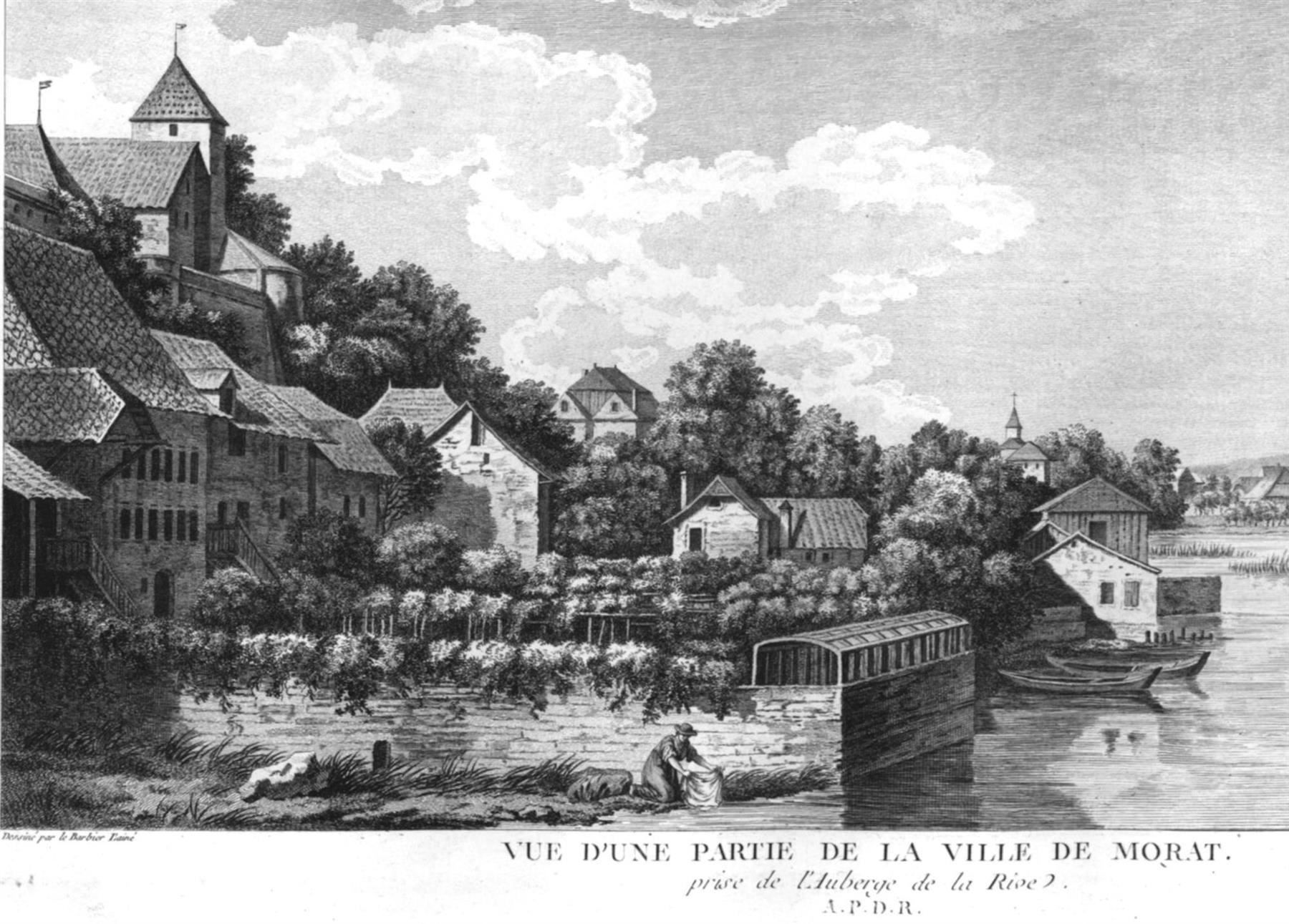 Incisioni: Murten Originalkupferstich 1780 – Usato da Rafz venduto da Helvet32 1