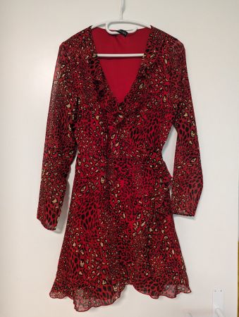 Kleid, Cocktailkleid, Wickelkleid Leoprint, M, top Zustand