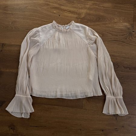 ZARA Plissee-Bluse Cremeweiss – Grösse S