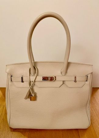 Elegante Leder Handtasche Birkin-Style-Vera Pelle Made Italy