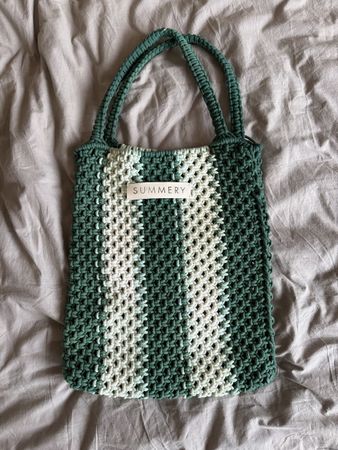 Summery Copenhagen tote bag green and white